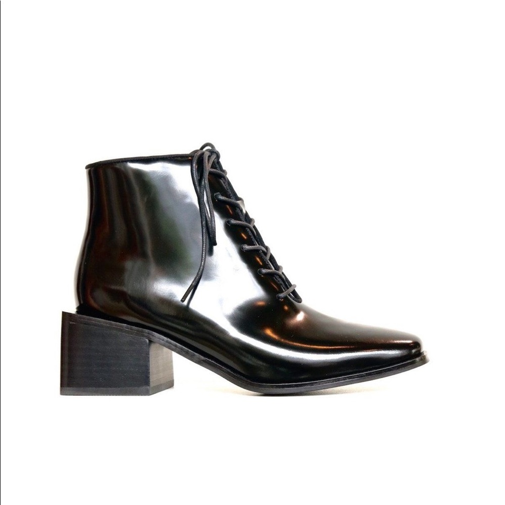 🐈‍⬛Jeffrey Campbell Talcott Block Heel Tie Boot 7